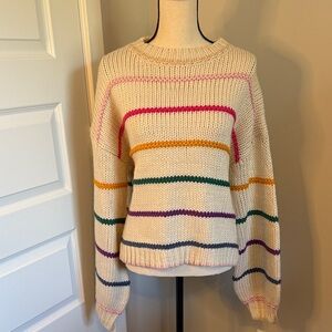 Colorful Striped Crew Neck Sweater